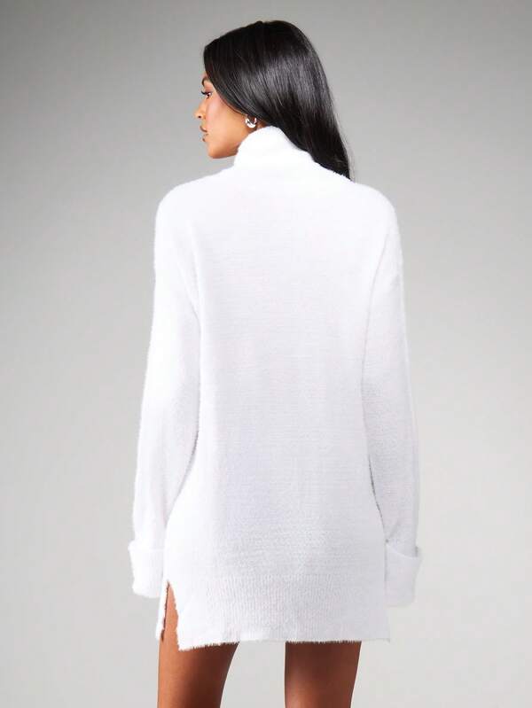 MISSGUIDED Turtleneck Knit Sweater Dress