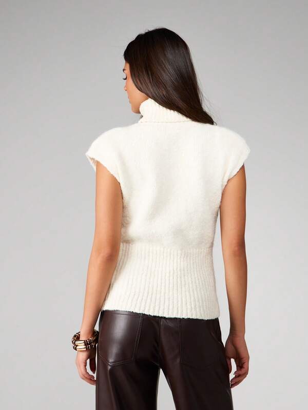MISSGUIDED Turtleneck Sweater With Cap Sleeves
