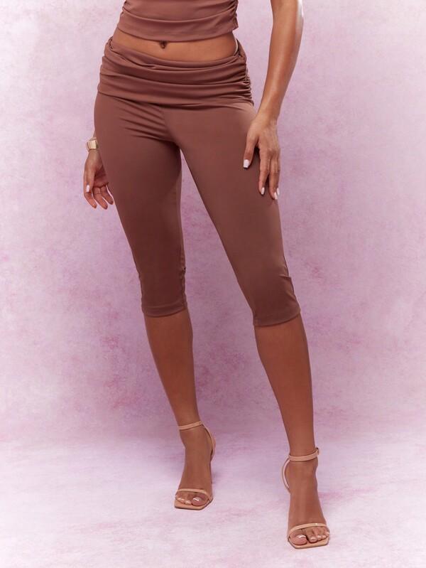 MISSGUIDED Two-Piece Jersey Ruched Off-Shoulder Capri Outfit
