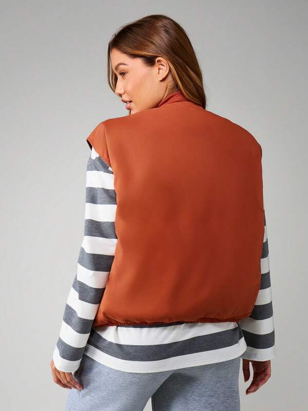 MISSGUIDED Utility Padded Quilted Vest With Pockets