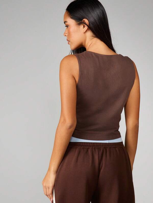 MISSGUIDED V Neck Contrast Fabric Camisole Top