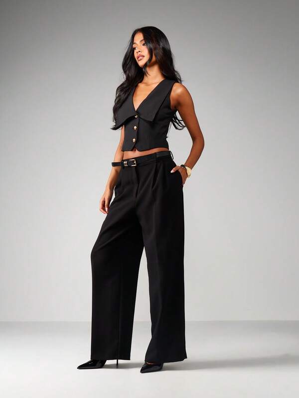 MISSGUIDED V Neck Waistcoat With Button Details