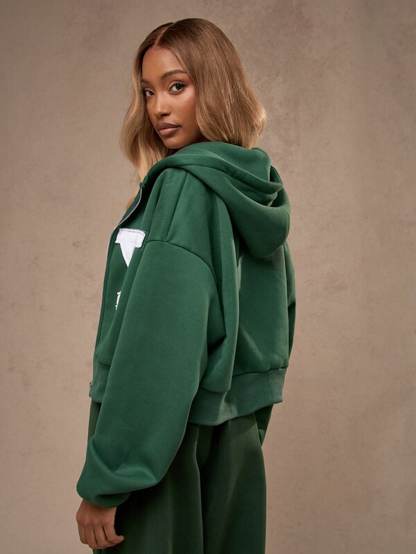 MISSGUIDED Varsity New York Athletic Zip Through Hoodie Sweatshirt