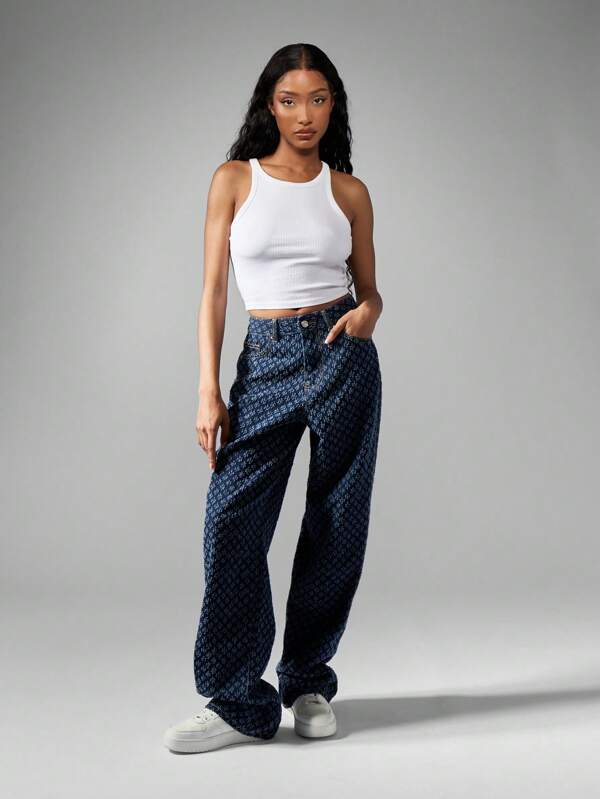 MISSGUIDED Vintage High Rise Straight Leg Nibble Jeans