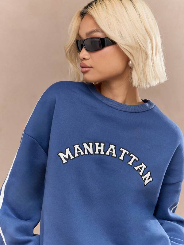 MISSGUIDED Vintage Oversize Varsity Sweatshirt