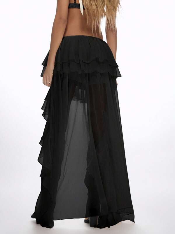 MISSGUIDED Waterfall High Low Maxi Asymmetrical Skirt