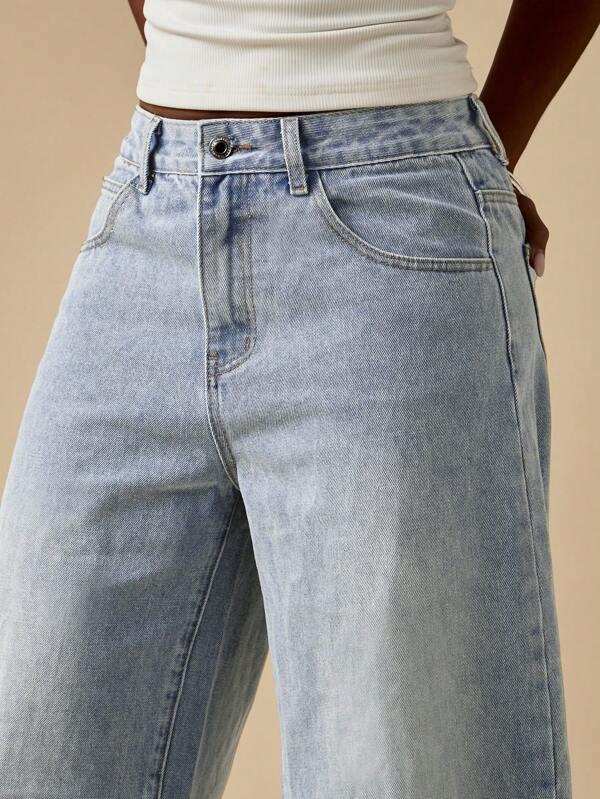 MISSGUIDED Wide Leg Barrel Cut Denim Jeans With Casual Fit