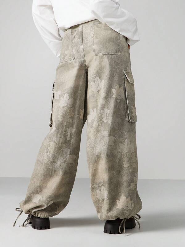 MISSGUIDED Wide Leg Camouflage Cargo Pants