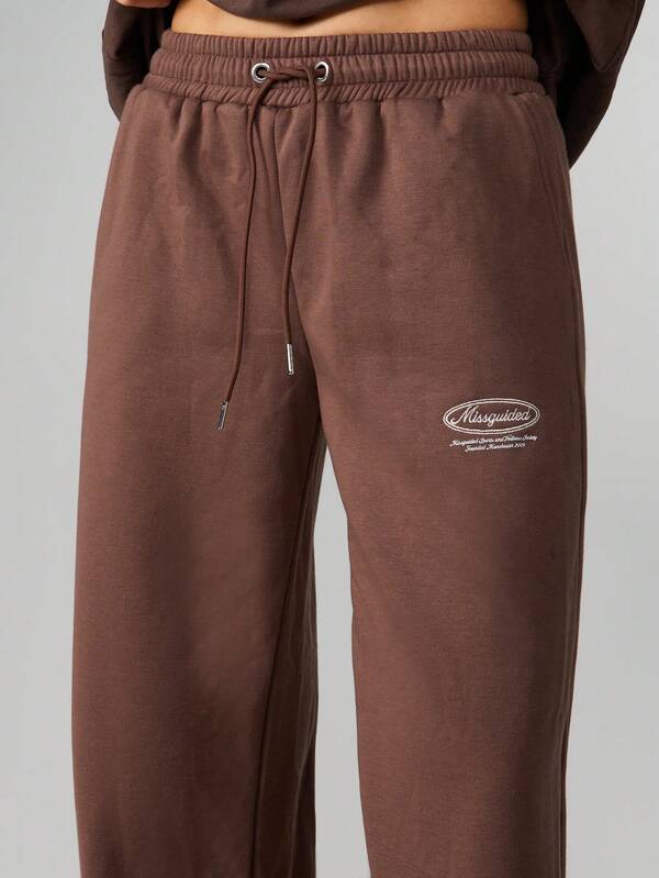 MISSGUIDED Wide Leg Drawstring Sweatpants