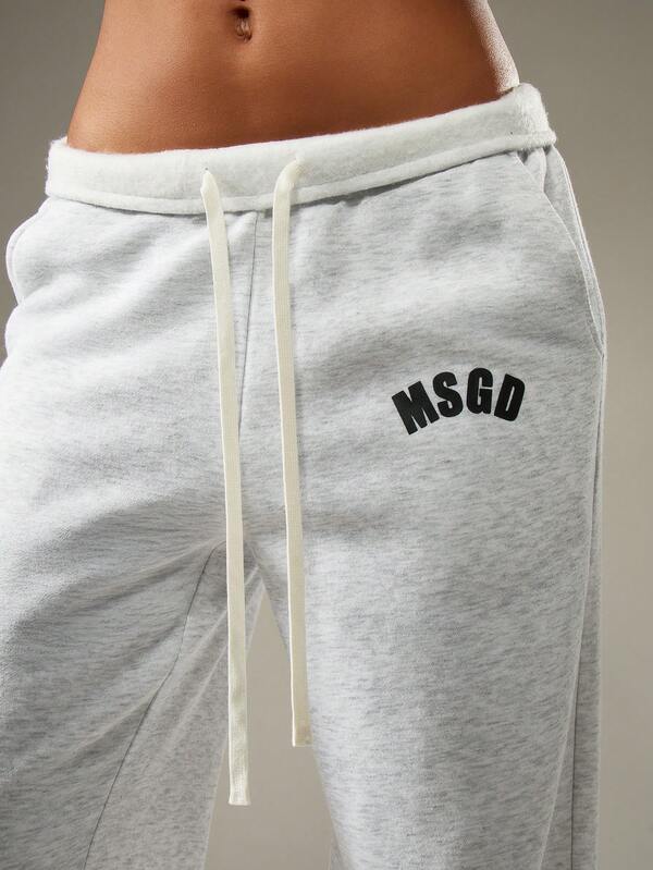 MISSGUIDED Wide Leg Drawstring Sweatpants With Logo Detail