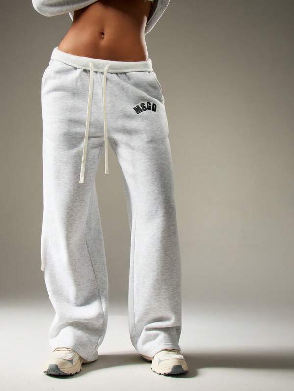 MISSGUIDED Wide Leg Drawstring Sweatpants With Logo Detail