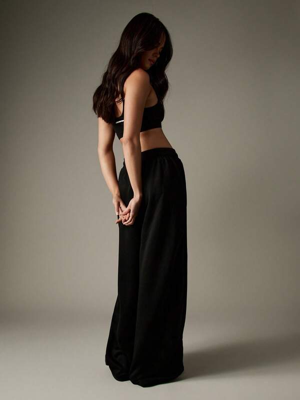 MISSGUIDED Wide Leg Drawstring Sweatpants With Relaxed Fit