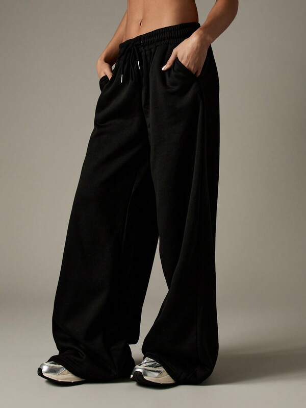 MISSGUIDED Wide Leg Drawstring Sweatpants With Relaxed Fit