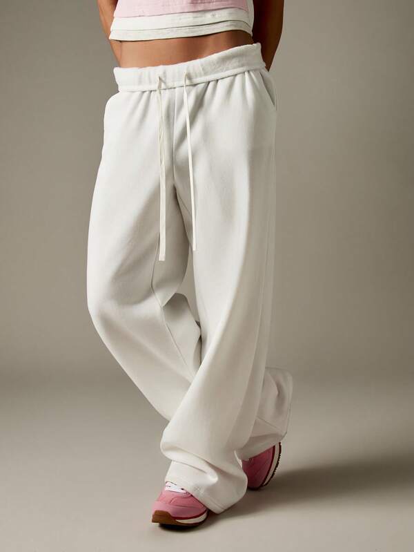 MISSGUIDED Wide Leg Drawstring Sweatpants With Side Pockets