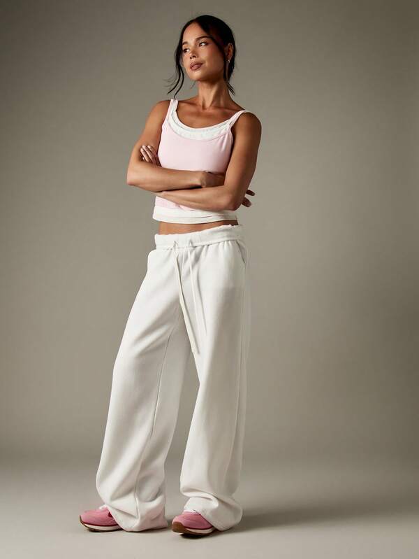 MISSGUIDED Wide Leg Drawstring Sweatpants With Side Pockets