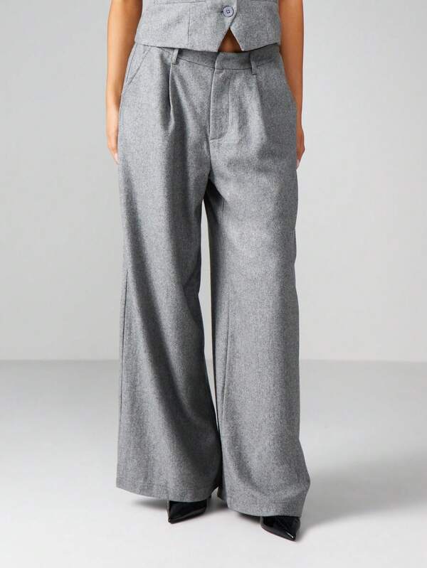 MISSGUIDED Wide Leg High Waisted Dress Pants