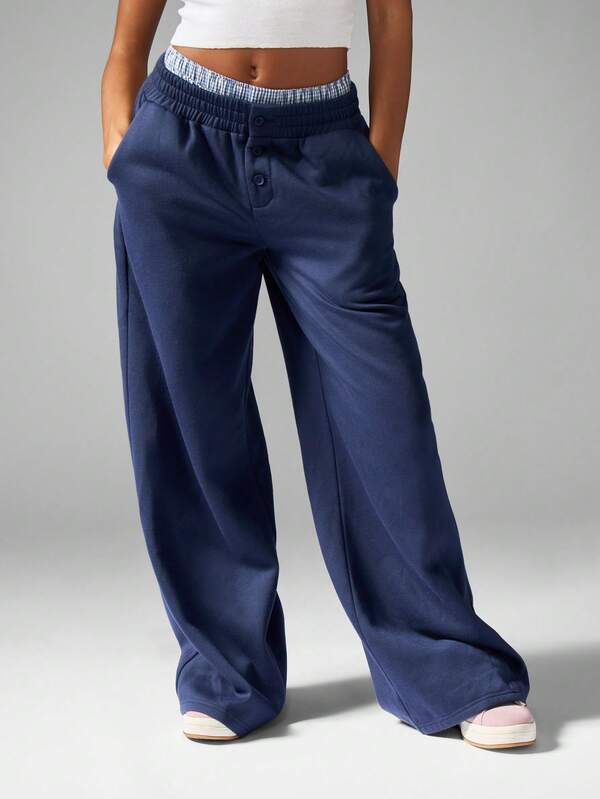 MISSGUIDED Wide Leg Jogger Pants With Varsity Number Detail