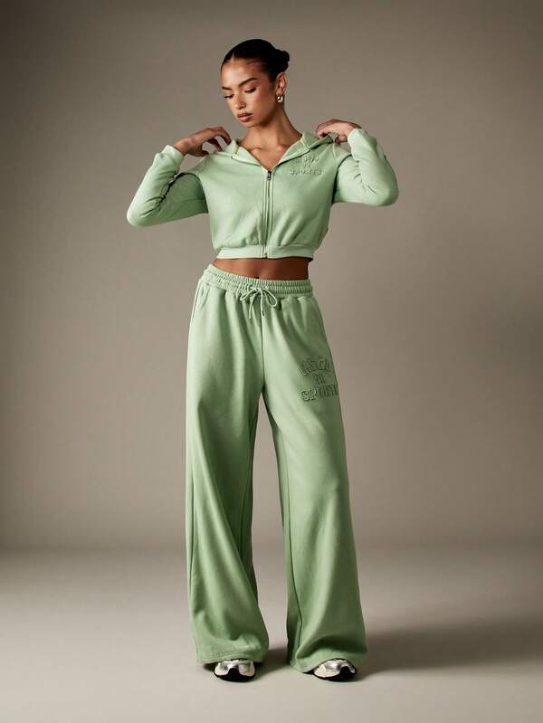 MISSGUIDED Wide Leg Jogger Sweatpants With Drawstring Waist