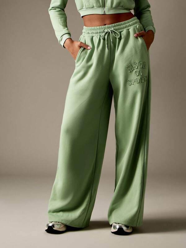 MISSGUIDED Wide Leg Jogger Sweatpants With Drawstring Waist