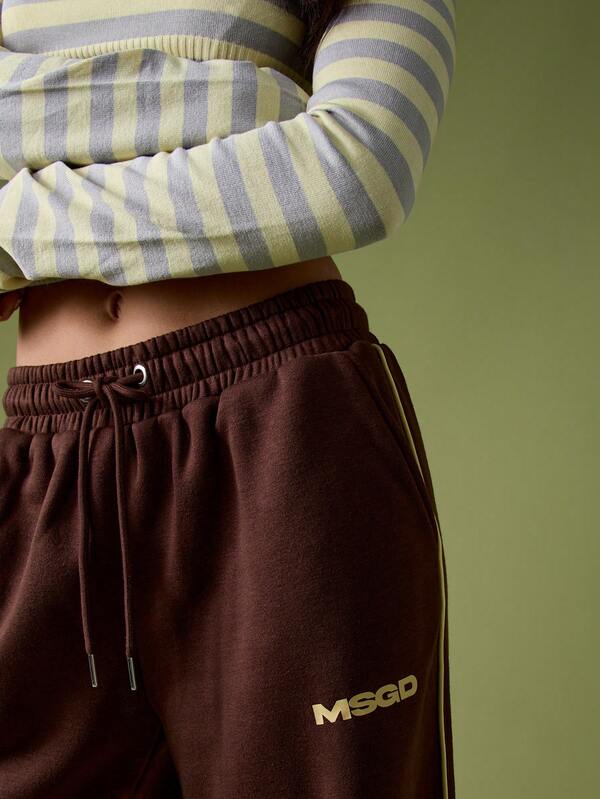 MISSGUIDED Wide Leg Jogger Sweatpants With Side Stripe
