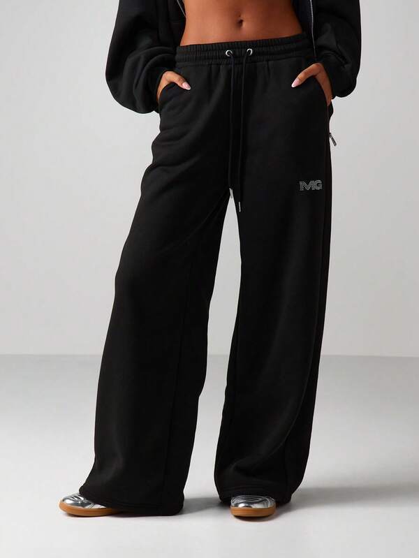 MISSGUIDED Wide Leg Joggers With Drawstring Waist