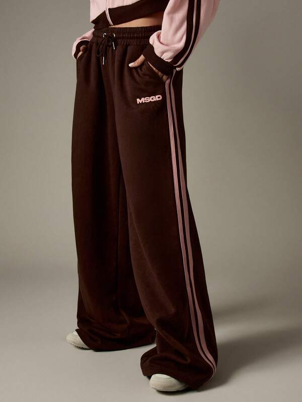 MISSGUIDED Wide Leg Joggers With Side Stripe Detail