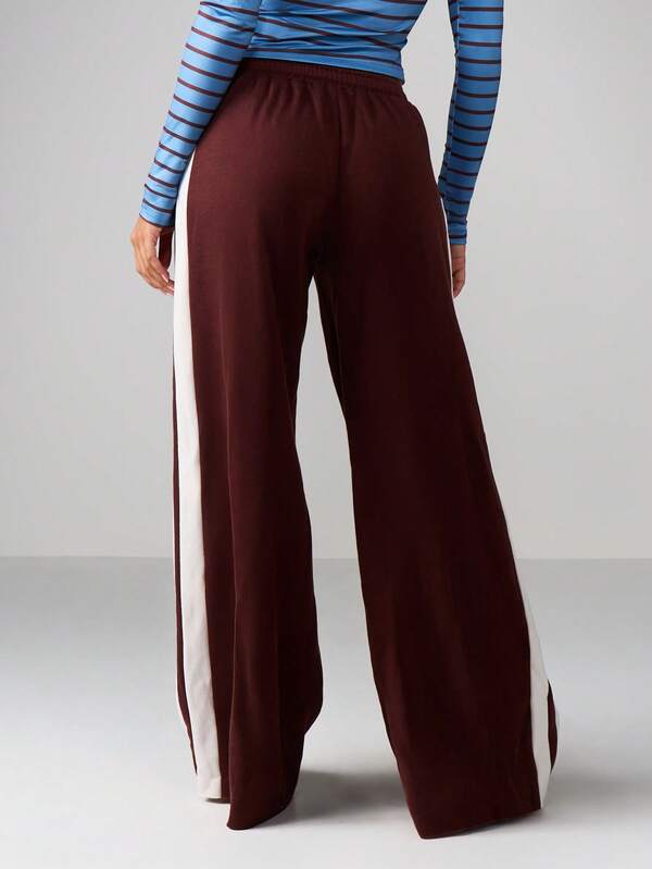 MISSGUIDED Wide Leg Joggers With Side Stripes