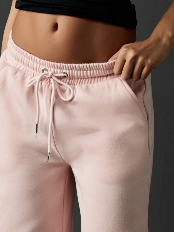 MISSGUIDED Wide Leg Joggers With Text Print And Drawstring