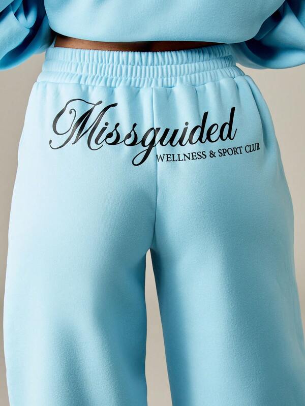 MISSGUIDED Wide Leg Palazzo Sweatpants With Elastic Waistband