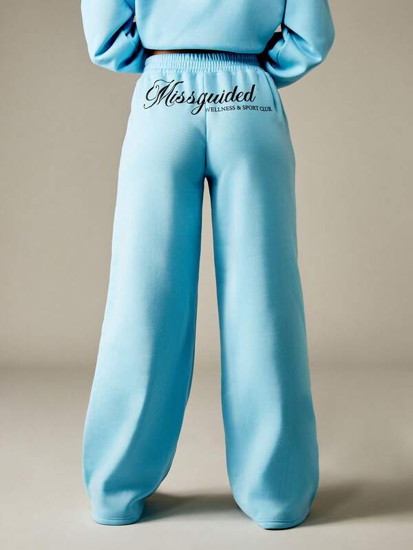 MISSGUIDED Wide Leg Palazzo Sweatpants With Elastic Waistband