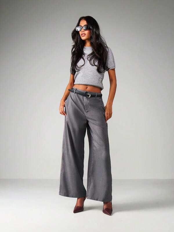 MISSGUIDED Wide Leg Palazzo Trousers With High Waist