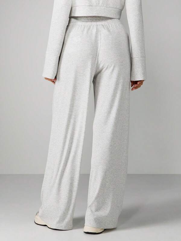 MISSGUIDED Wide Leg Ribbed Lounge Pants With Drawstring