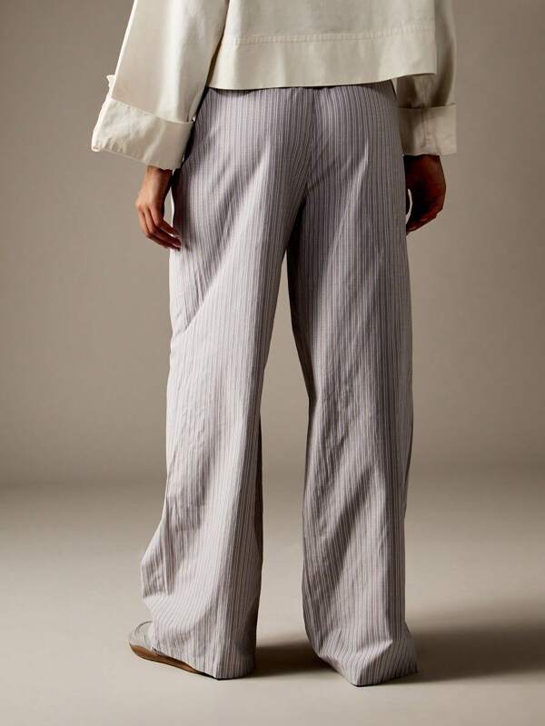 MISSGUIDED Wide Leg Striped Palazzo Pants With Elastic Waist