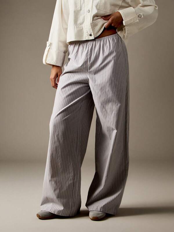 MISSGUIDED Wide Leg Striped Palazzo Pants With Elastic Waist