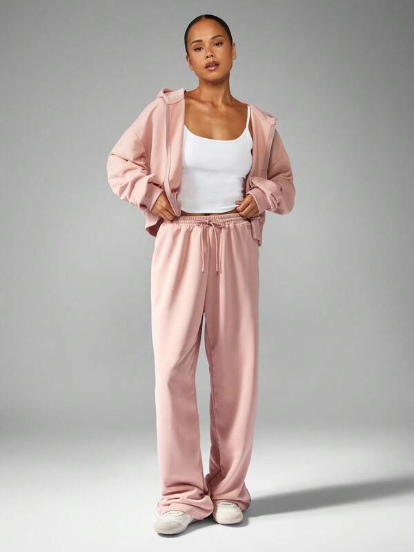 MISSGUIDED Wide Leg Sweatpants With Drawstring And Pockets