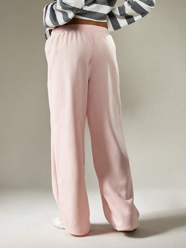 MISSGUIDED Wide Leg Sweatpants With Number Logo And Drawstring Waist
