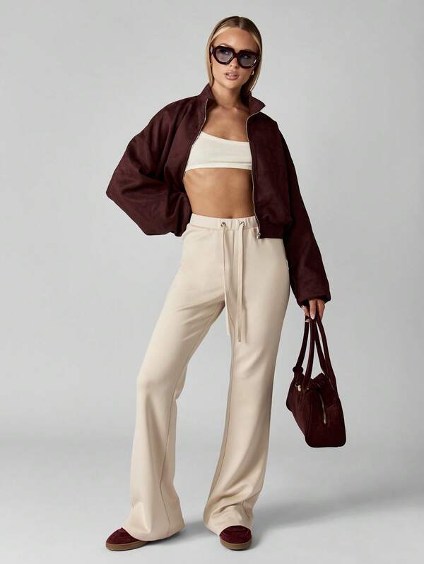 MISSGUIDED Wide Leg Sweatpants With Patch Pockets