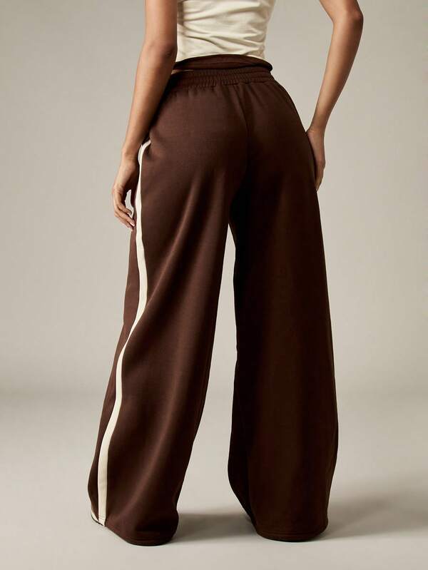 MISSGUIDED Wide Leg Sweatpants With Side Stripe Detail