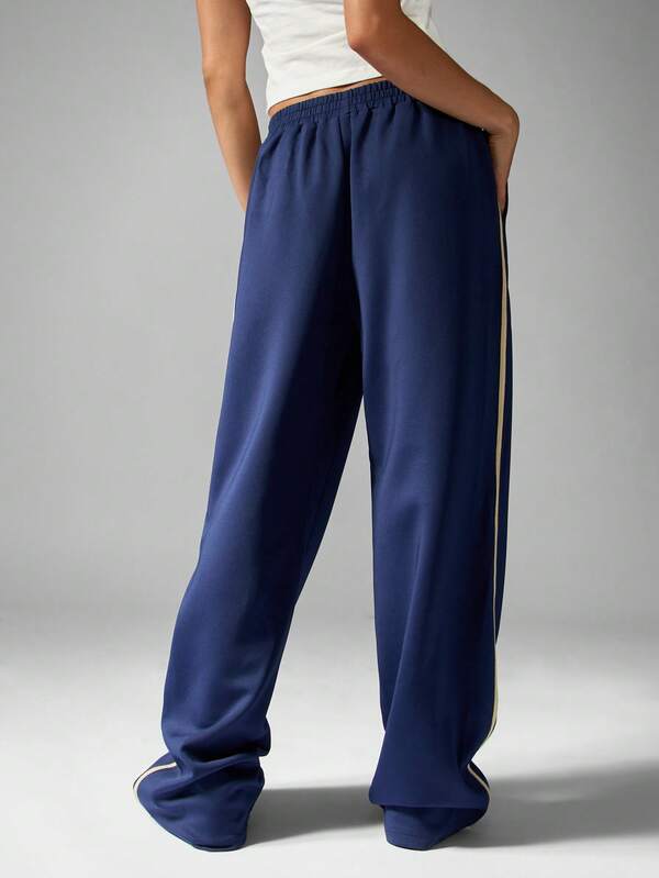 MISSGUIDED Wide Leg Track Pants With Side Stripe Detail