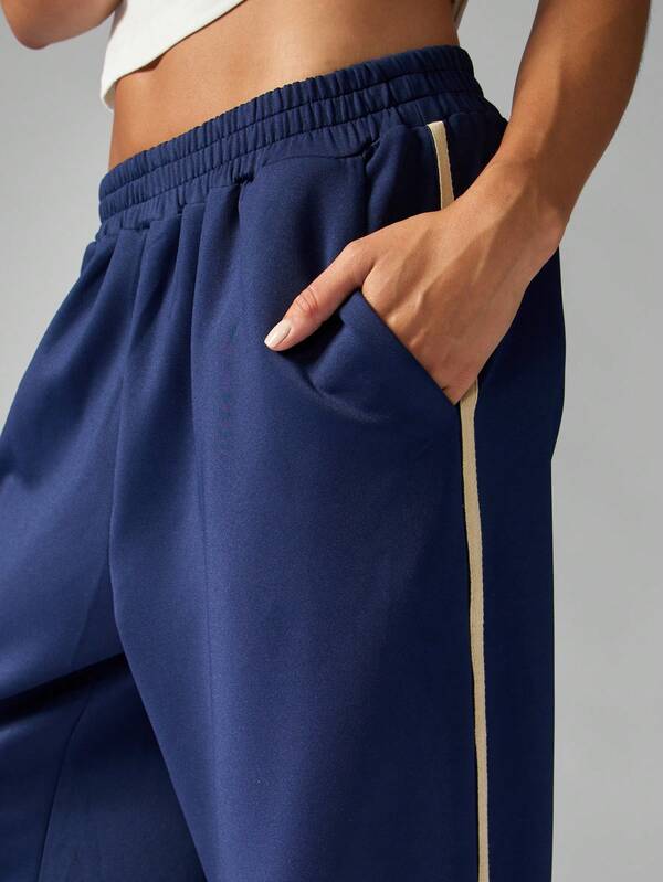 MISSGUIDED Wide Leg Track Pants With Side Stripe Detail