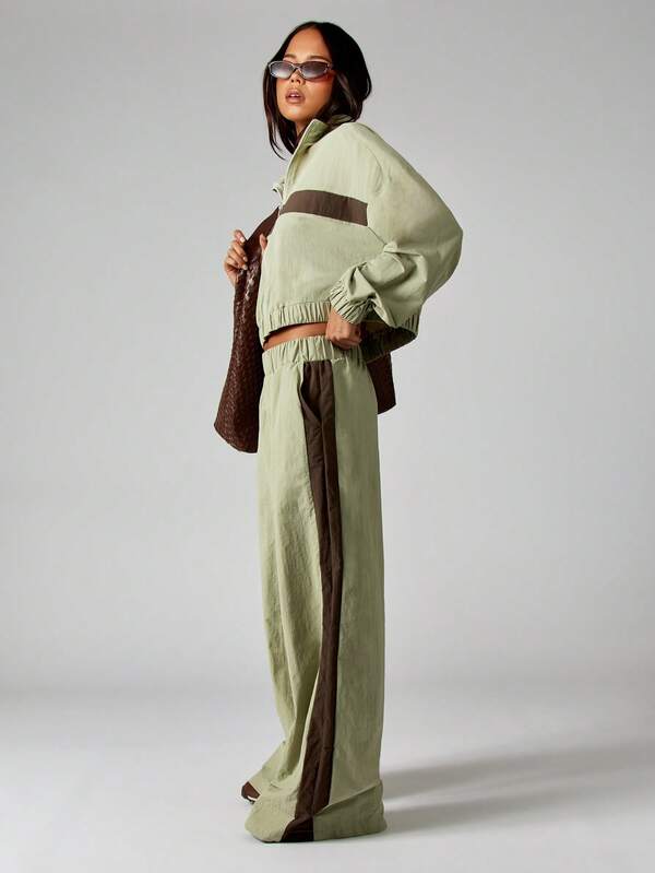 MISSGUIDED Wide Leg Track Pants With Side Stripes