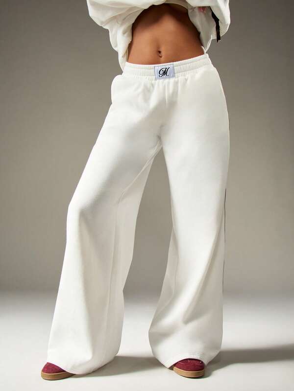 MISSGUIDED Wide Leg Track Pants With Side Stripes And Elastic Waist