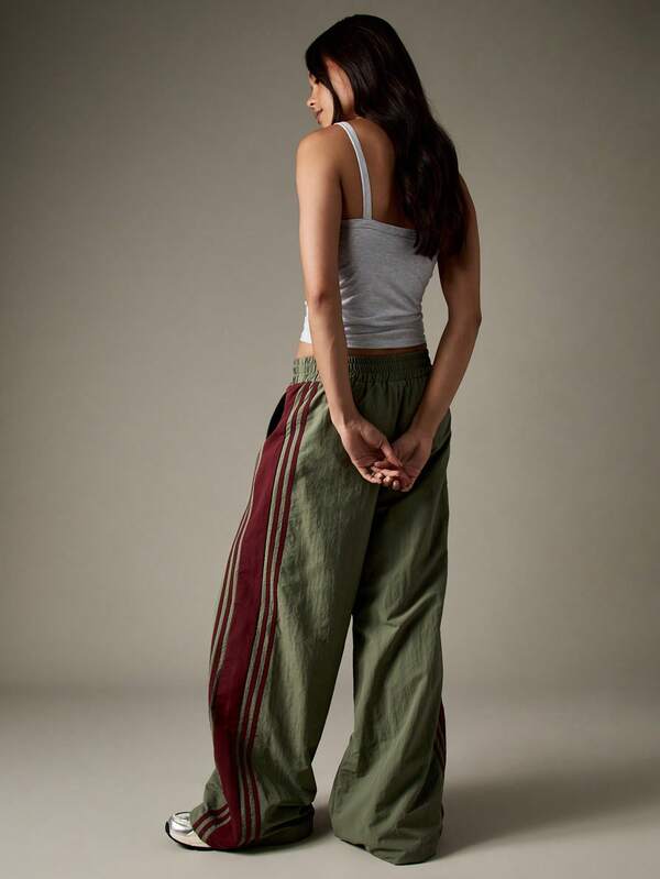 MISSGUIDED Wide Leg Track Pants With Side Stripes