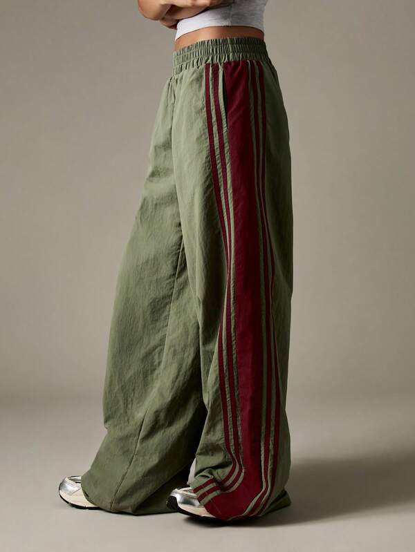 MISSGUIDED Wide Leg Track Pants With Side Stripes