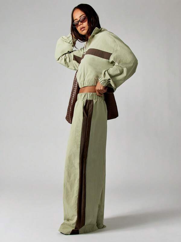 MISSGUIDED Wide Leg Track Pants With Side Stripes