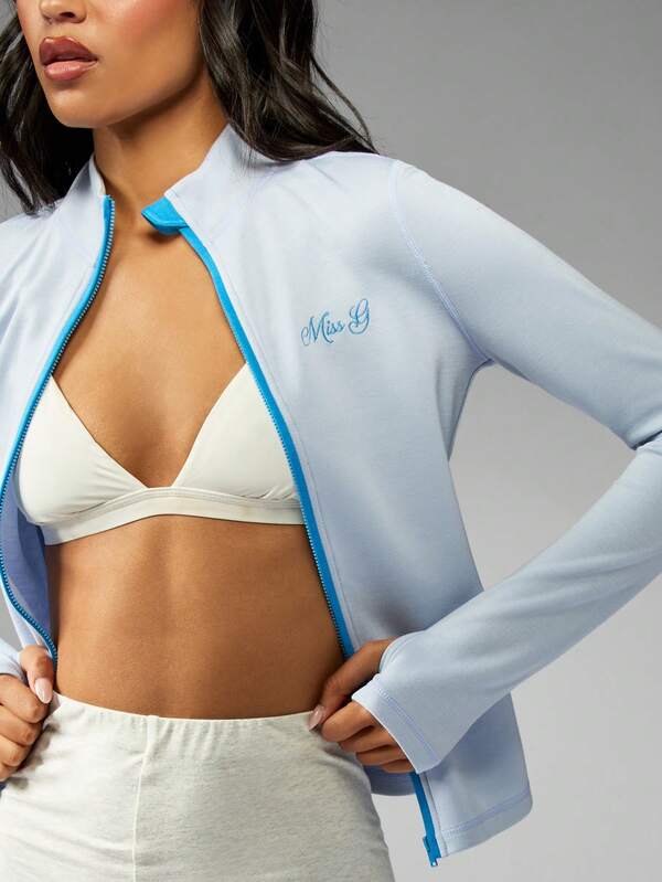 MISSGUIDED Workout Running Active Wear Half Zip Jacket