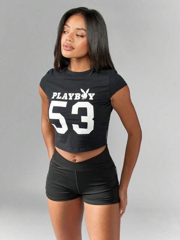 Missguided x Playboy Athleisure Workout Gym Crop Top