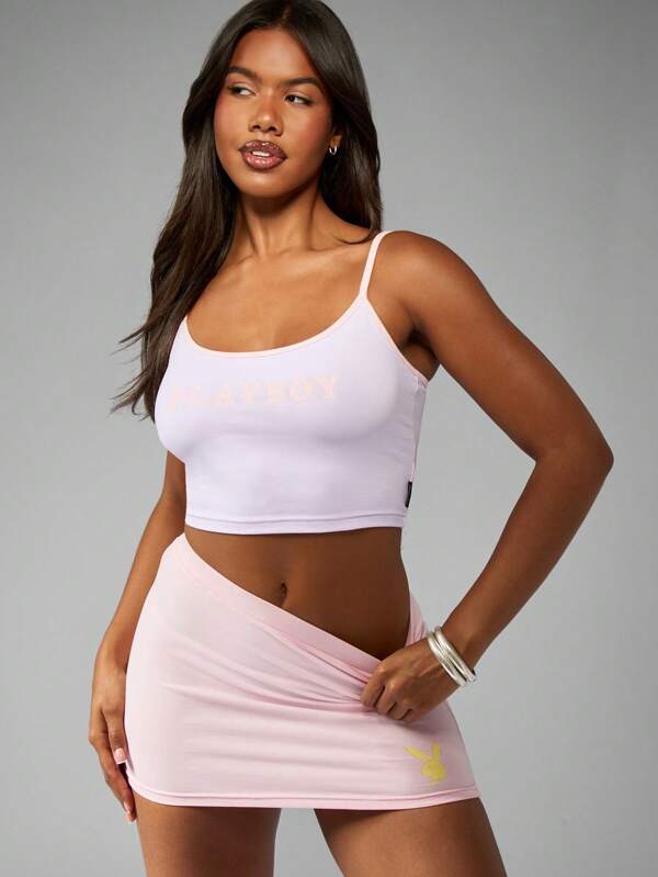 Missguided x Playboy Basic Essential Logo Strappy Tank