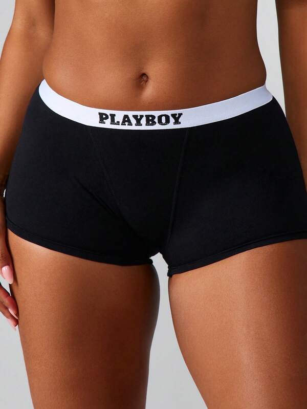 Missguided X Playboy Boyshort With Elastic Waistband