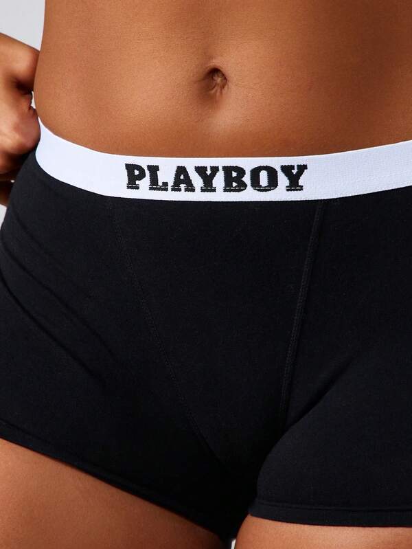 Missguided X Playboy Boyshort With Elastic Waistband